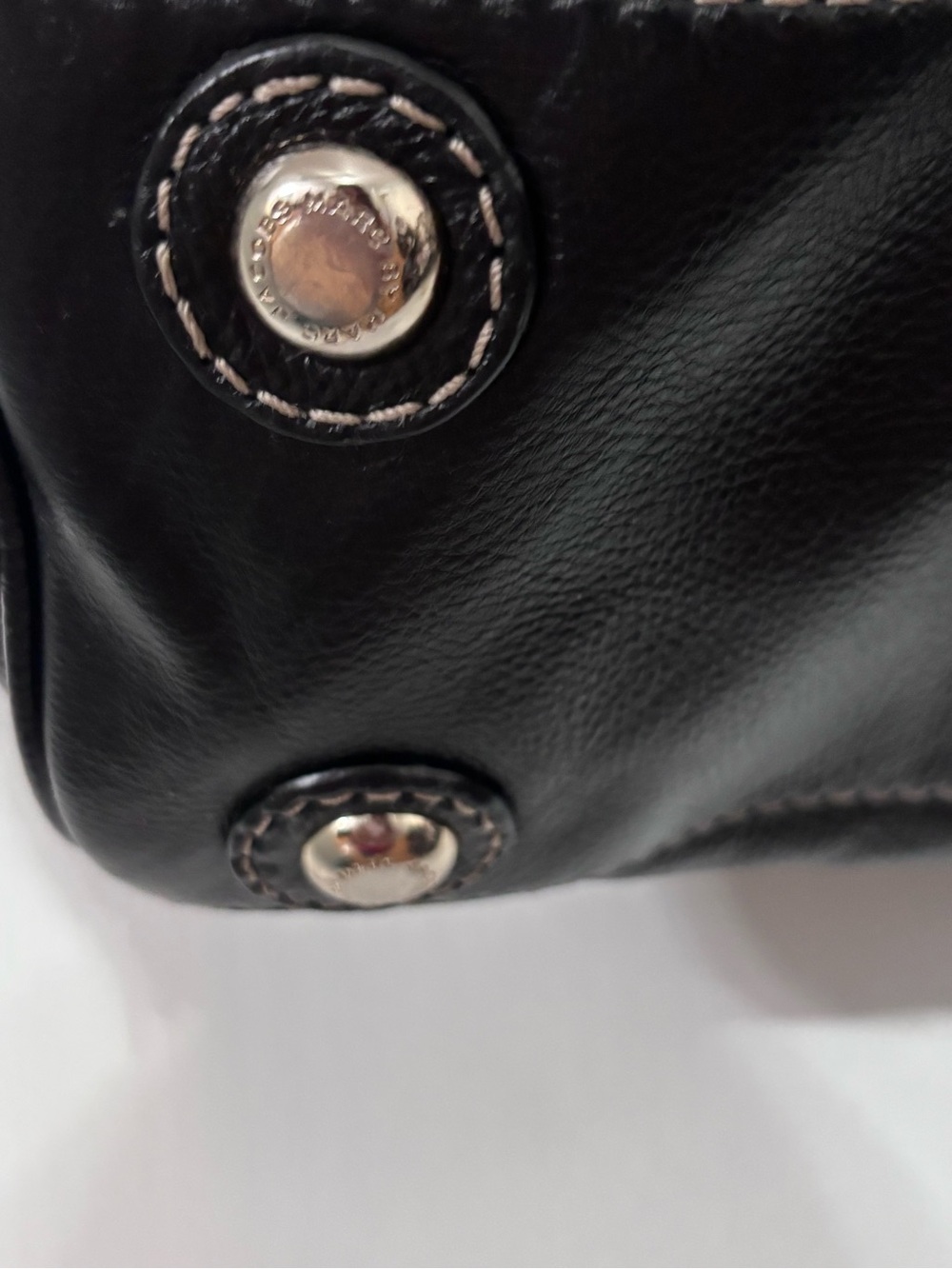Marc by Marc Jacobs vintage Black Pebbled Satchel Zip Buckle Logo Silver HW - Picture 8 of 15